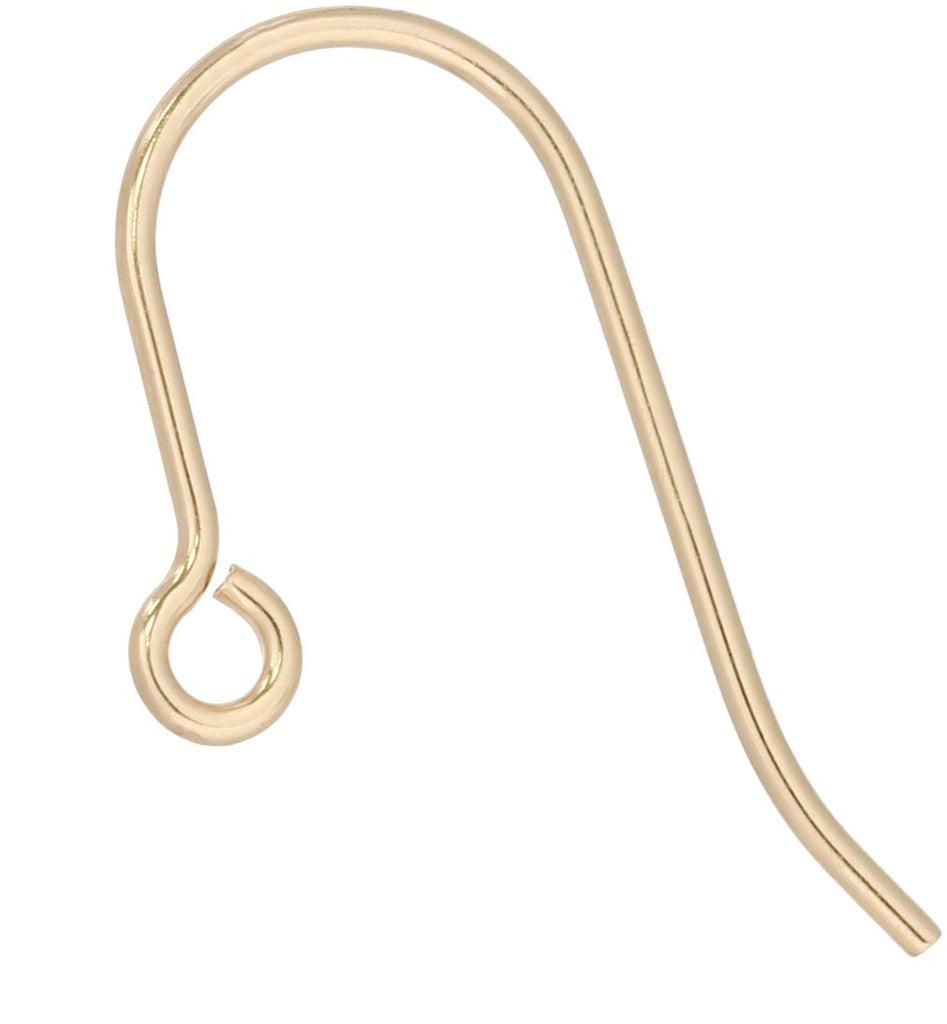 14Kt Gold Filled Plain French Hook Ear Wires 18.5x10.4mm - 5 pairs