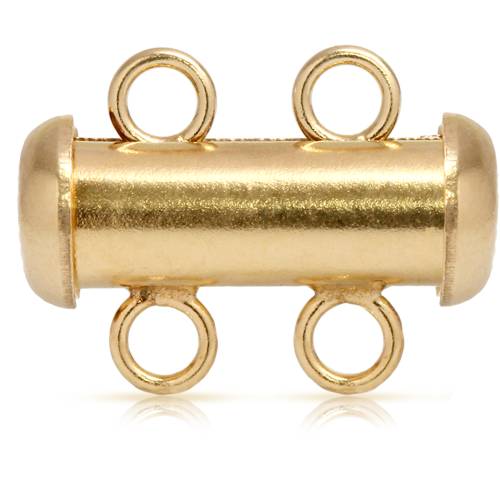 14Kt Gold Filled Tube Clasp 15x4.3mm 2 Strand - 1pc/pk