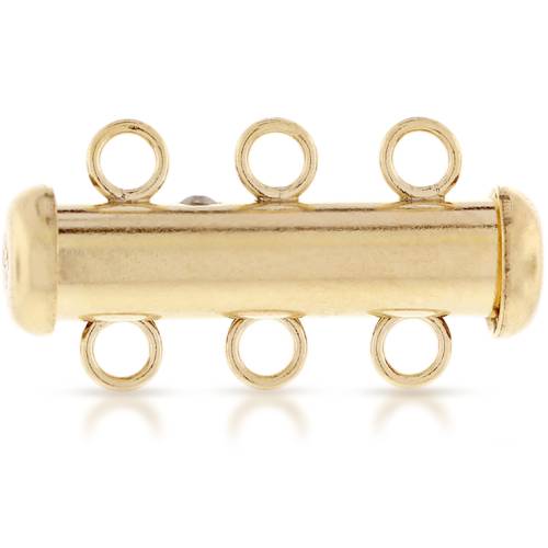 14Kt Gold Filled Tube Clasp 20x4.3mm 3 Strand - 1pc/pk