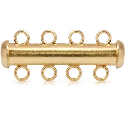 14Kt Gold Filled Tube Clasp 26x4.3mm 4 Strand - 1pc