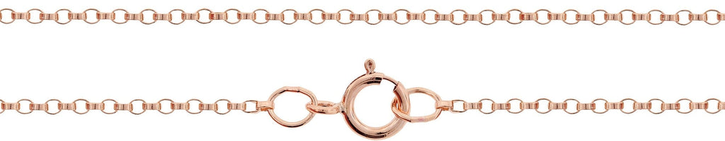 14Kt Rose Gold Filled 1.2mm 20" Rolo Chain with Spring Ring - 1 pc