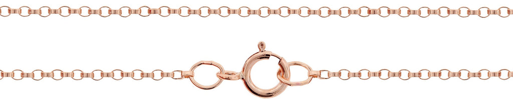 14Kt Rose Gold Filled 1.2mm 16" Rolo Chain with Spring Ring - 1 pc
