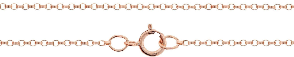 14Kt Rose Gold Filled 1.2mm 24" Rolo Chain with Spring Ring - 1 pc