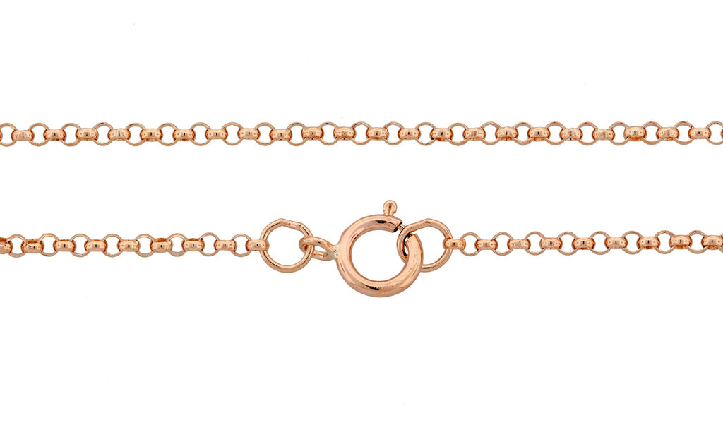 14Kt Rose Gold Filled 1.2mm Heavy Rolo Chain 16" with Spring Ring Clasp - 1pc