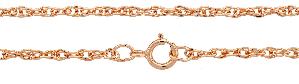 14Kt Rose Gold Filled 1.2mm Rope Chain 18" with Spring Ring Clasp - 1pc
