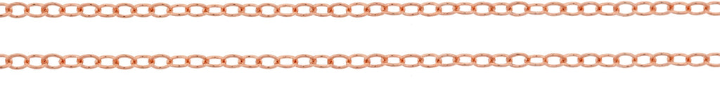 14Kt Rose Gold Filled 1.5x1mm Cable Chain - 5ft