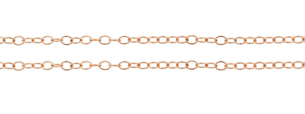 14Kt Rose Gold Filled 1.6x1.3mm Cable Chain - 20 ft
