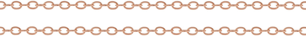 14Kt Rose Gold Filled 1.9x1.4mm Flat Cable Chain - 5ft