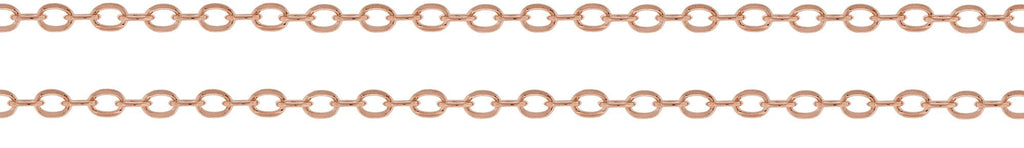 14Kt Rose Gold Filled 1.9x1.4mm Flat Cable Chain - 100ft