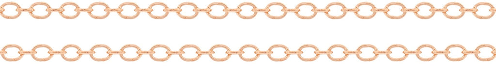 14Kt Rose Gold Filled 1x1mm Flat Cable Chain - 20ft