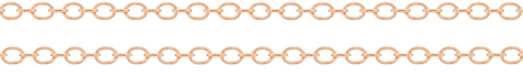 14Kt Rose Gold Filled 1x1mm Flat Cable Chain - 100ft