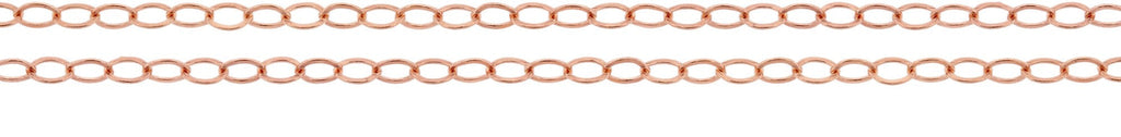 14Kt Rose Gold Filled 2.1x1.5mm Flat Cable Chain - 100 Feet Spool