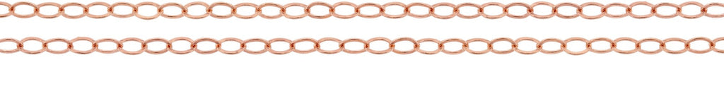 14Kt Rose Gold Filled 2.1x1.5mm Flat Cable Chain - 20 ft