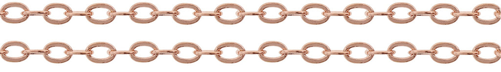 14Kt Rose Gold Filled 2.4x1.8mm Flat Cable Chain - 5ft