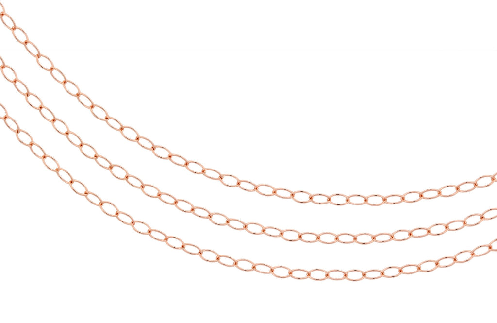 14Kt Rose Gold Filled 2x1.2mm Cable Chain - 5ft