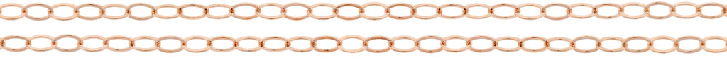 14Kt Rose Gold Filled 2x1.5mm Flat Cable Chain - 5 ft