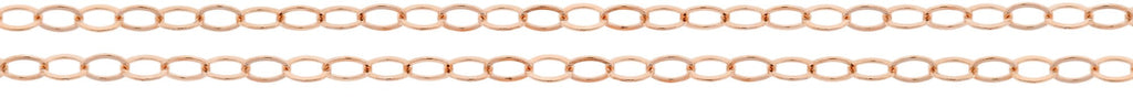 14Kt Rose Gold Filled 2x1.5mm Flat Cable Chain - 20 ft