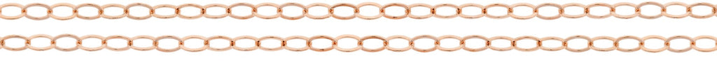 14Kt Rose Gold Filled 2x1.5mm Flat Cable Chain - 100ft