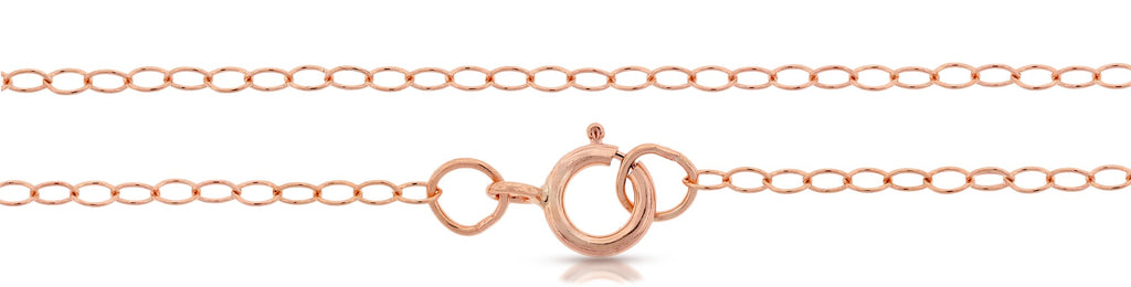 14Kt Rose Gold Filled 2x1.5mm 16" Delicate Cable Chain with Spring Ring Clasp - 1pc