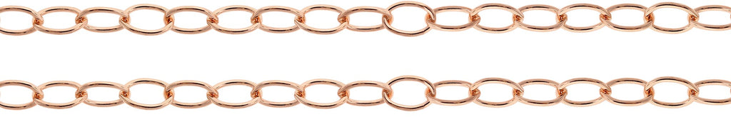 14Kt Rose Gold Filled 4x3mm Cable Chain - 5ft