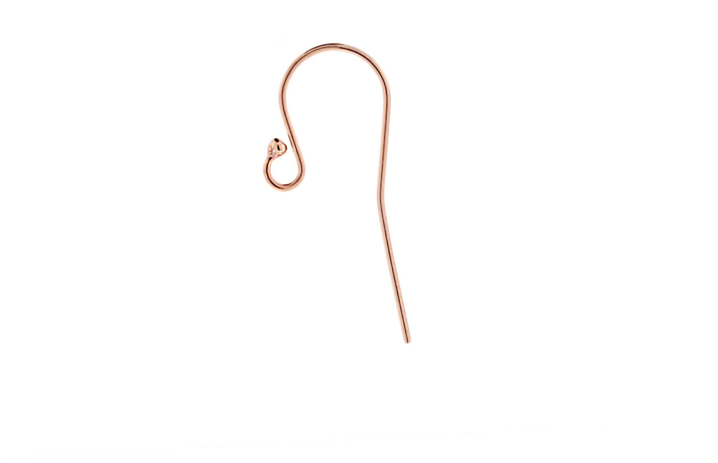 14Kt Rose Gold Filled French Hook 20x11.5mm Ear Wires W/ Ball End - 5 pairs/pack