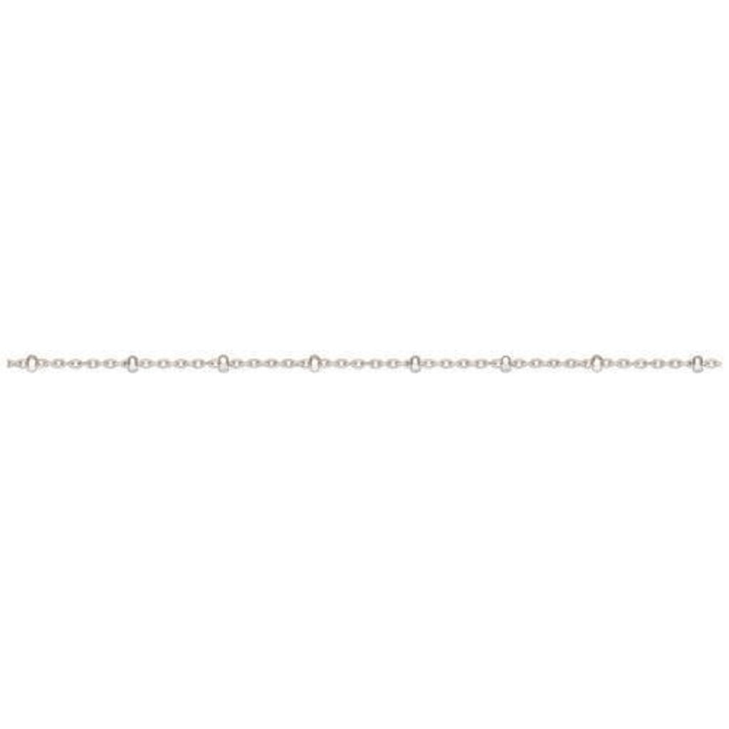 Sterling Silver 1.4x1mm Satellite Chain with Silver Bead -5ft