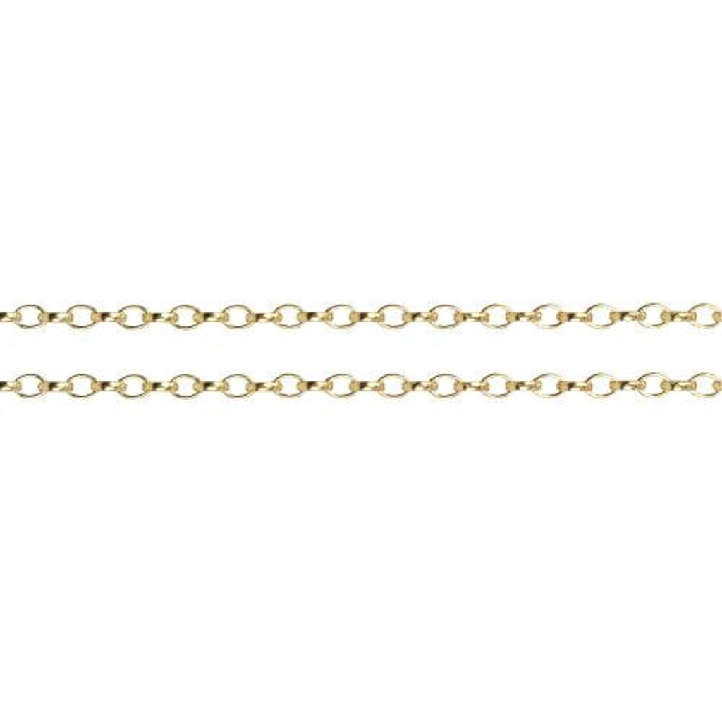 14Kt Gold Filled Oval 2.5x1.6mm Rolo Chain - 5ft