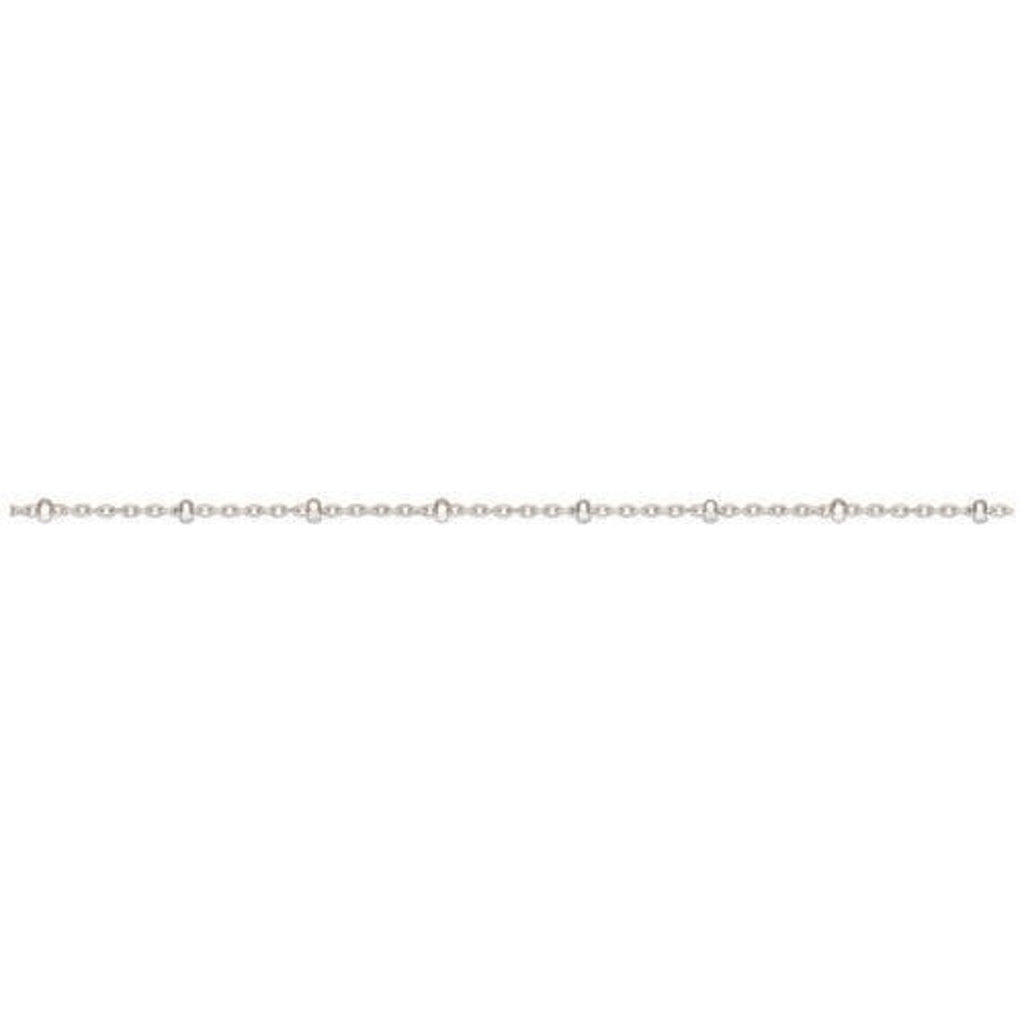 Sterling Silver 1.4x1mm Satellite Chain with Silver Bead -20ft