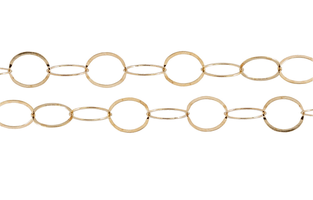 14Kt Gold Filled 10mm Flat Round Cable Chain - 20ft