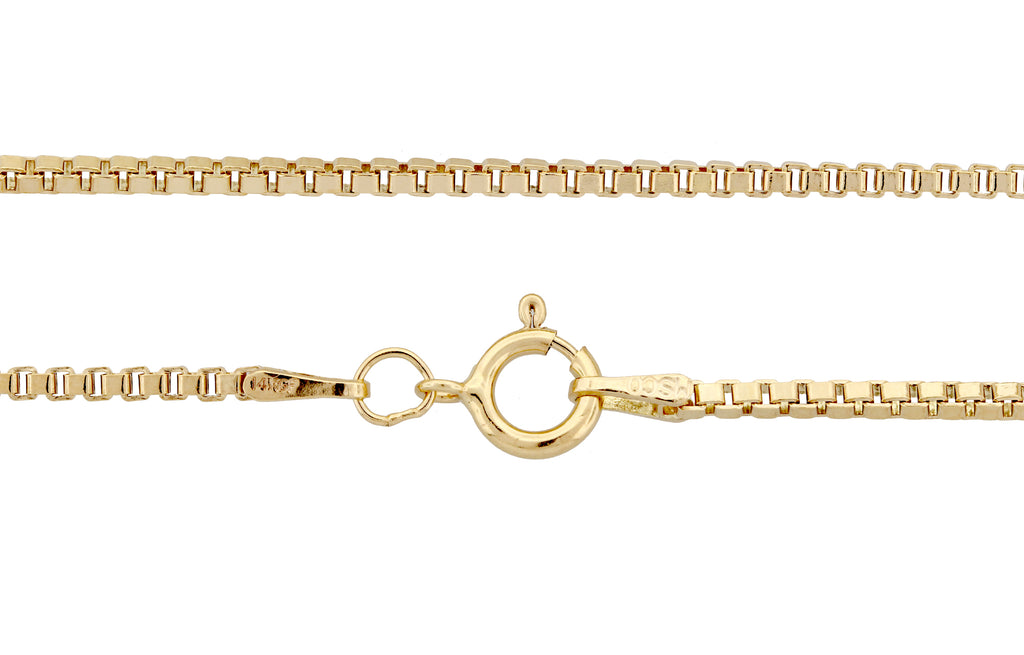 Box Chain 14Kt Gold Filled 1.5mm 7" W/ Spring Ring - 1pc