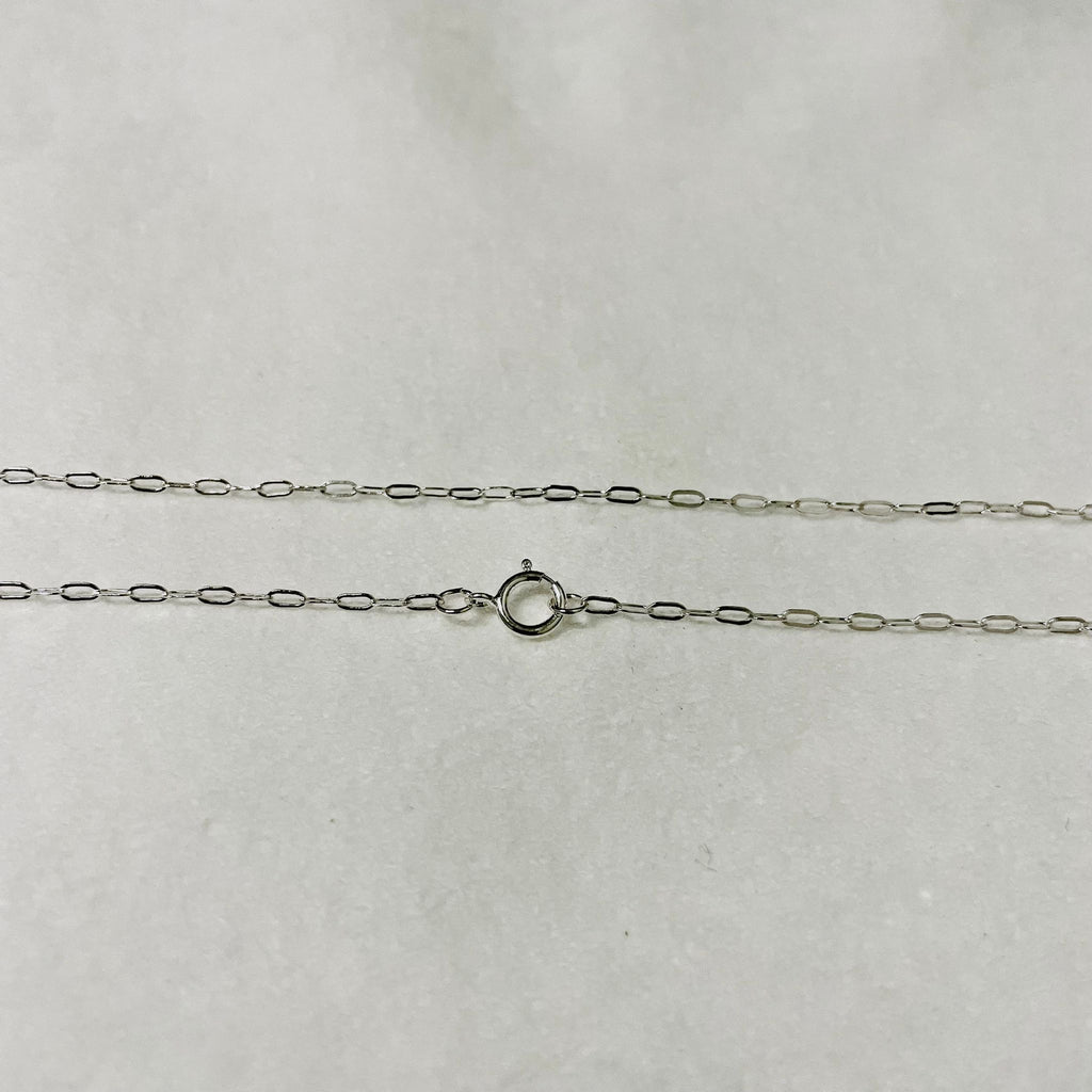 Sterling Silver 18" Elongated Flat Drawn Cable Chain 3x1.3mm W/ Spring Ring Clasp - 1pc