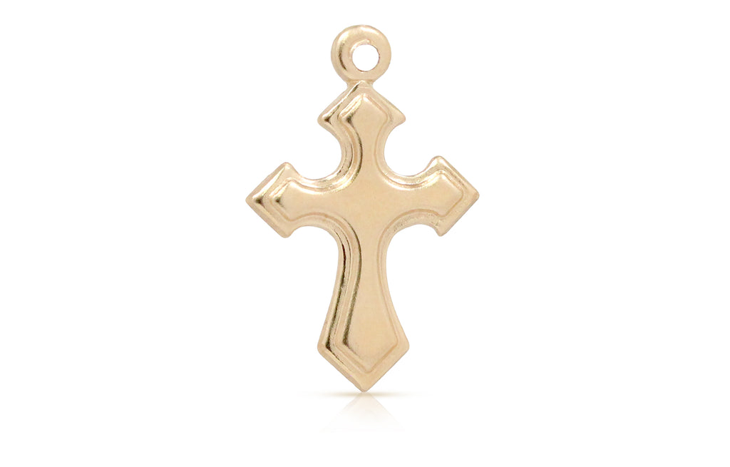 Flared-Cross Charm 14Kt Gold Filled 16.5x10.5mm - 5pcs/pack