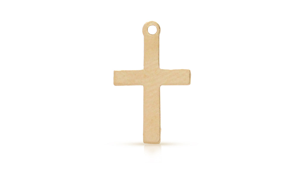 Cross Stamping Tag 14Kt Gold Filled 16x10.25mm -  5pcs/pack