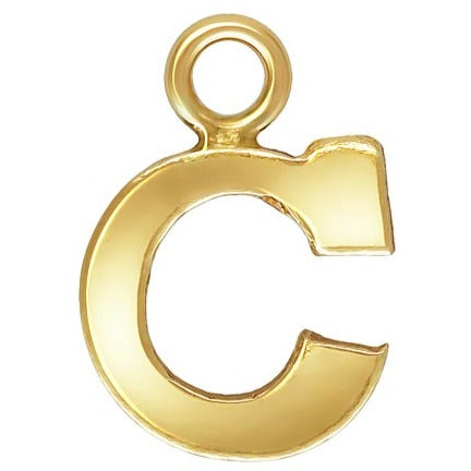 14kt Gold Filled Block Letter 'C' Charm (0.5mm Thick) - 1pc