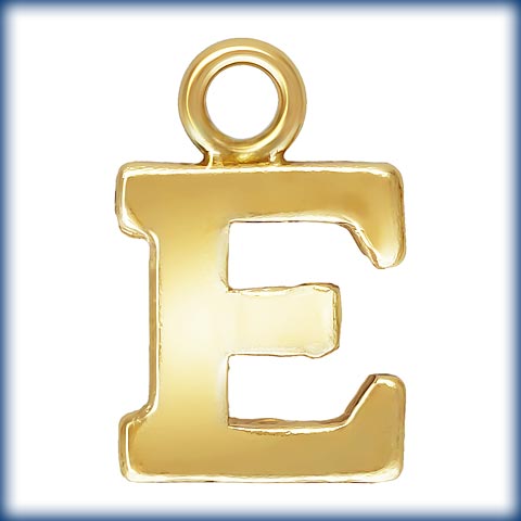 14kt Gold Filled Block Letter 'E' Charm (0.5mm Thick) - 1pc