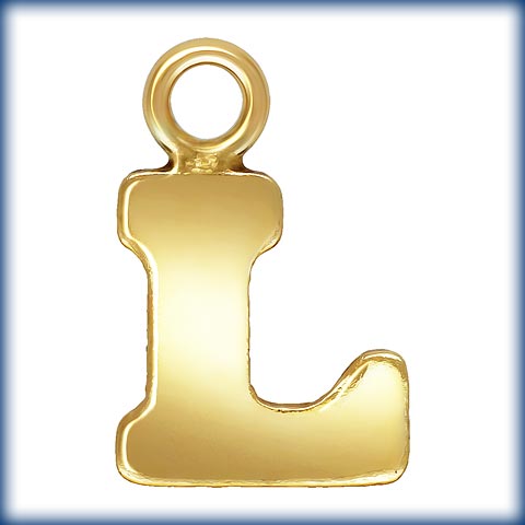 14kt Gold Filled Block Letter 'L' Charm (0.5mm Thick) - 1pc