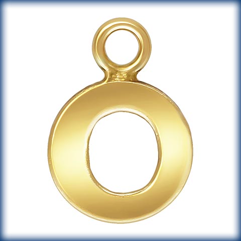 14kt Gold Filled Block Letter 'O' Charm (0.5mm Thick) - 1pc