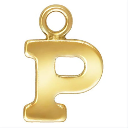 14kt Gold Filled Block Letter 'P' Charm (0.5mm Thick) - 1pc – Plazko
