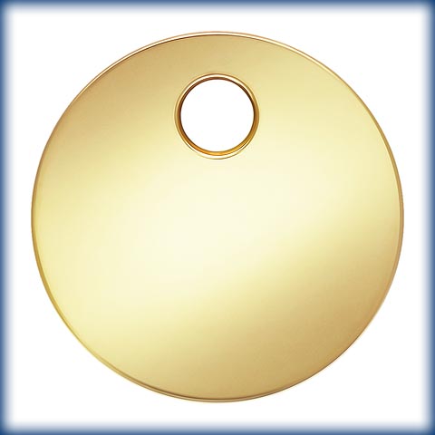 Custom Item: 14Kt Gold Filled Custom Stamping Tag 6.0mm Round Disc 1.2mm Hole (0.3mm Thick)