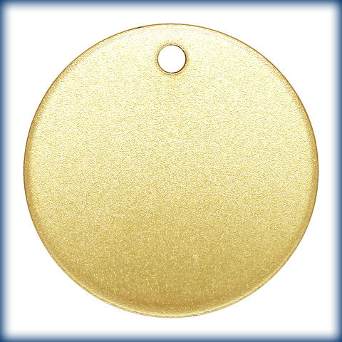 14Kt Gold Filled 12.7mm Matte Disc 1.2mm Hole (0.8mm Thick) - 1pc/pak
