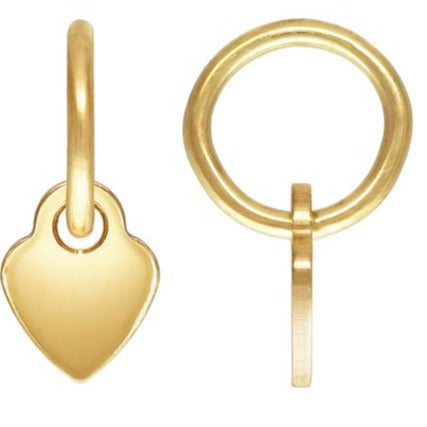 14Kt Gold Filled 3.5mm Heart Quality Tag Hooplet - 10pcs/pack