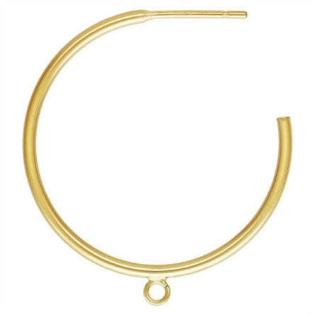 Creolen mit Ring, 14 Karat Gold gefüllt, 25,0 mm, 3/4 Zoll, 1 Paar/Packung