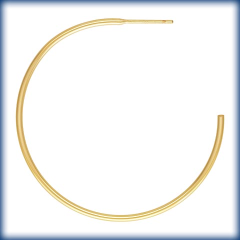 14Kt Gold Filled 38.0mm 3/4 Hoop Post Earrings - 1pr/pk