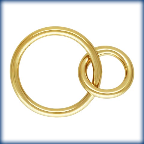 14Kt Gold Filled Interlocking Rings (10mm&6mm) - 2Pcs