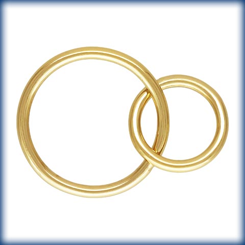 14Kt Gold Filled Interlocking Rings (12mm&8mm) - 2Pcs