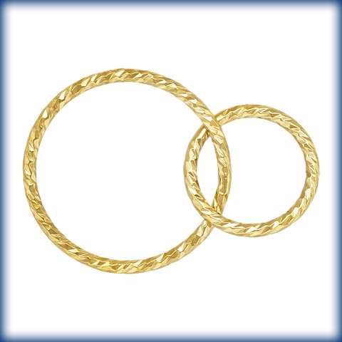 14Kt Gold Filled Sparkle Interlocking Rings (15mm&10mm) - 2Pcs