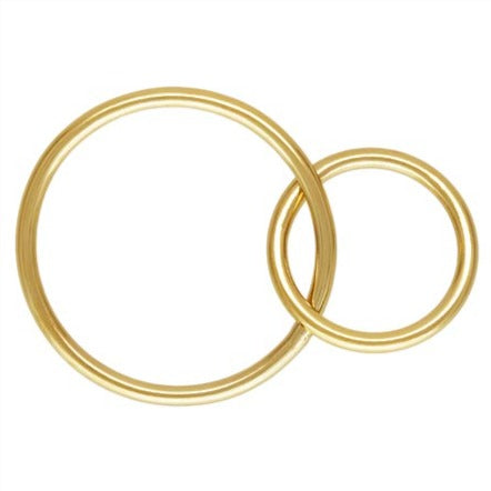 14Kt Gold Filled Interlocking Rings (15mm&10mm) - 2pcs
