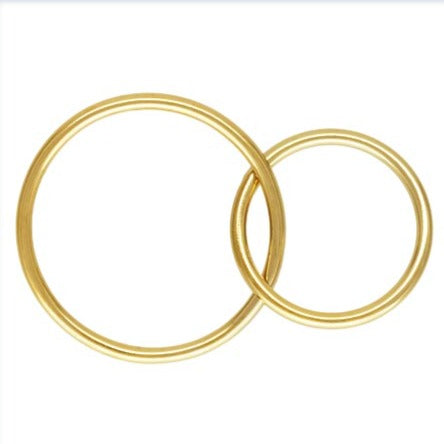 14Kt Gold Filled Interlocking Rings (16mm&12mm) - 2Pcs