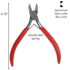 Semi Flush Cutter 4.75" Box Joint With Spring Platinum Series Pliers The BeadSmith