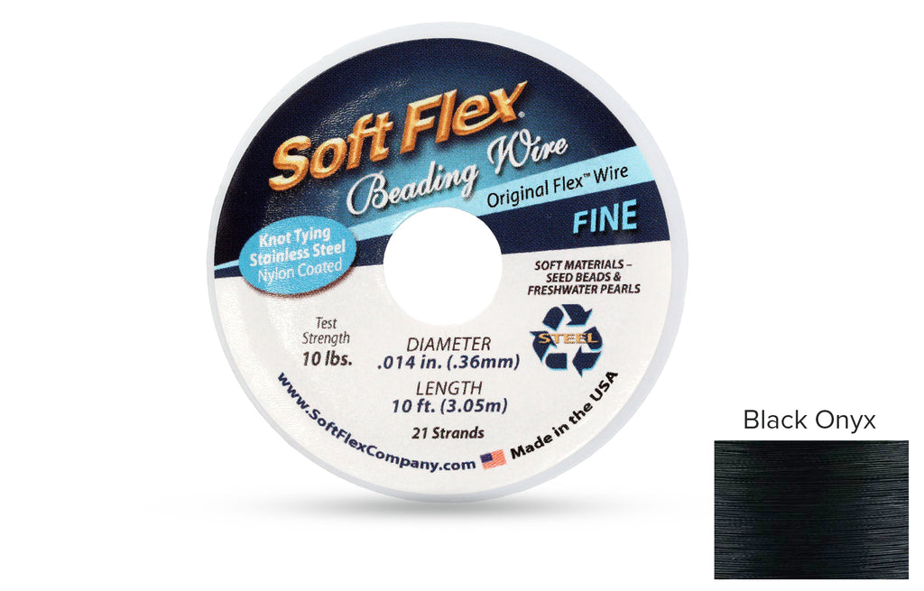 Soft Flex Beading Wire 21 Strand .014 Inch Black Onyx - 1spool